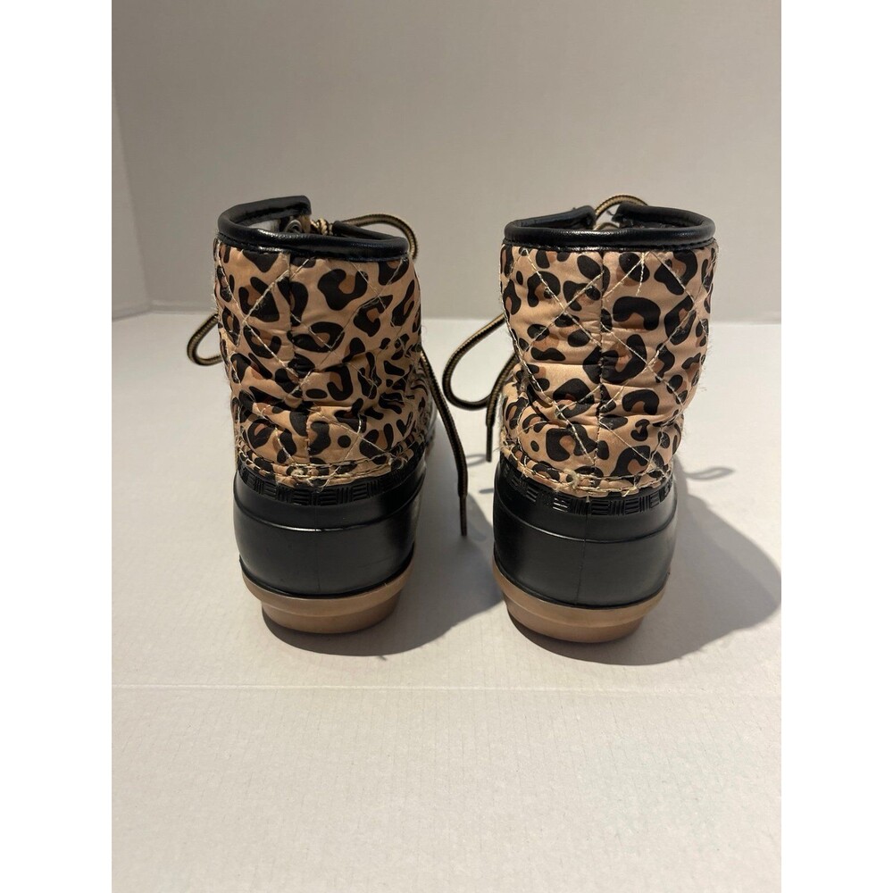 Magellan Insulated Leopard Print and Black Duck/Rain Boots Size 6B - Picture 4 of 11